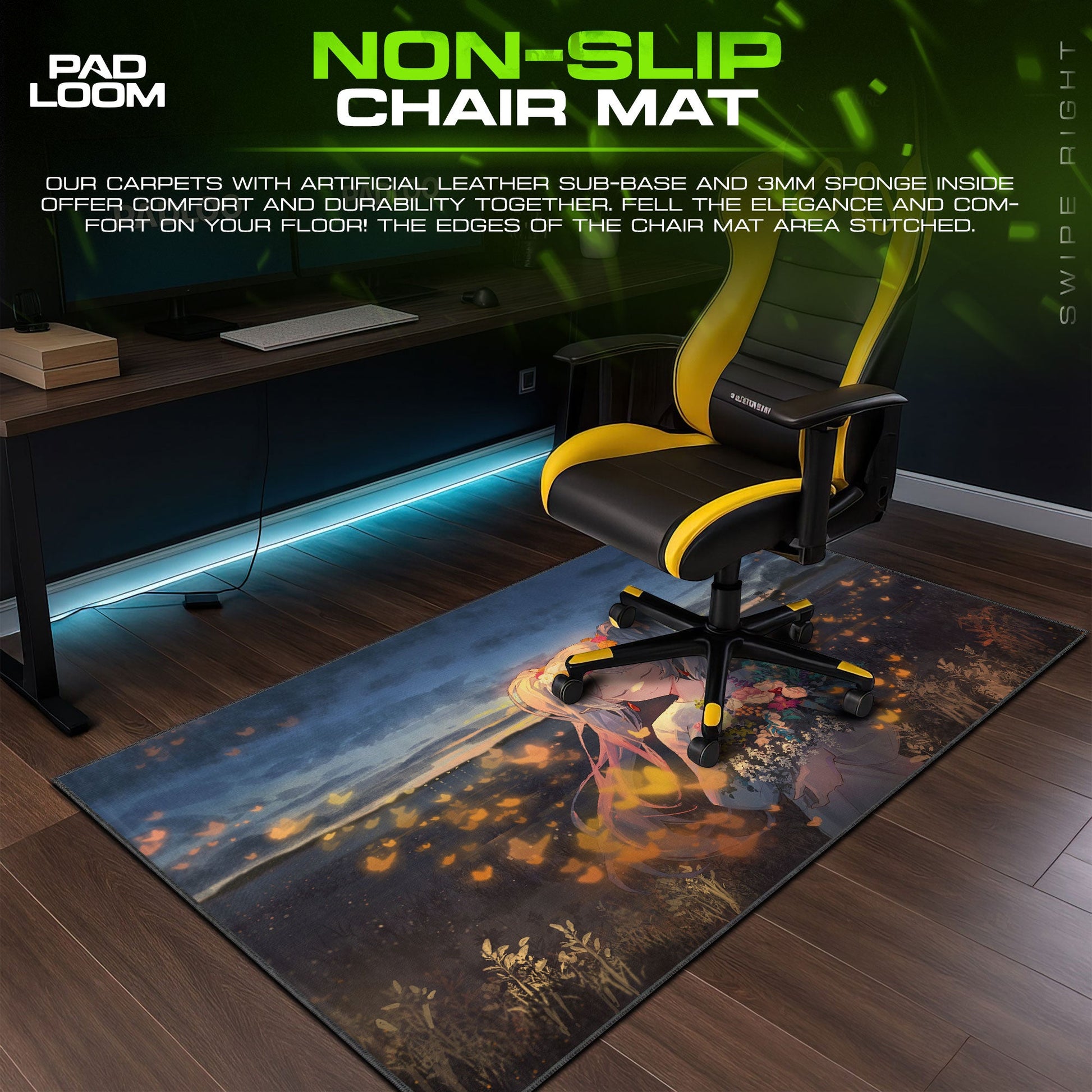 Frieren Blooming Field Mouse Pad, Anime Gaming Desk Mat Padloom