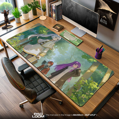 Frieren Forest Journey Mouse Pad, Anime Gaming Desk Mat