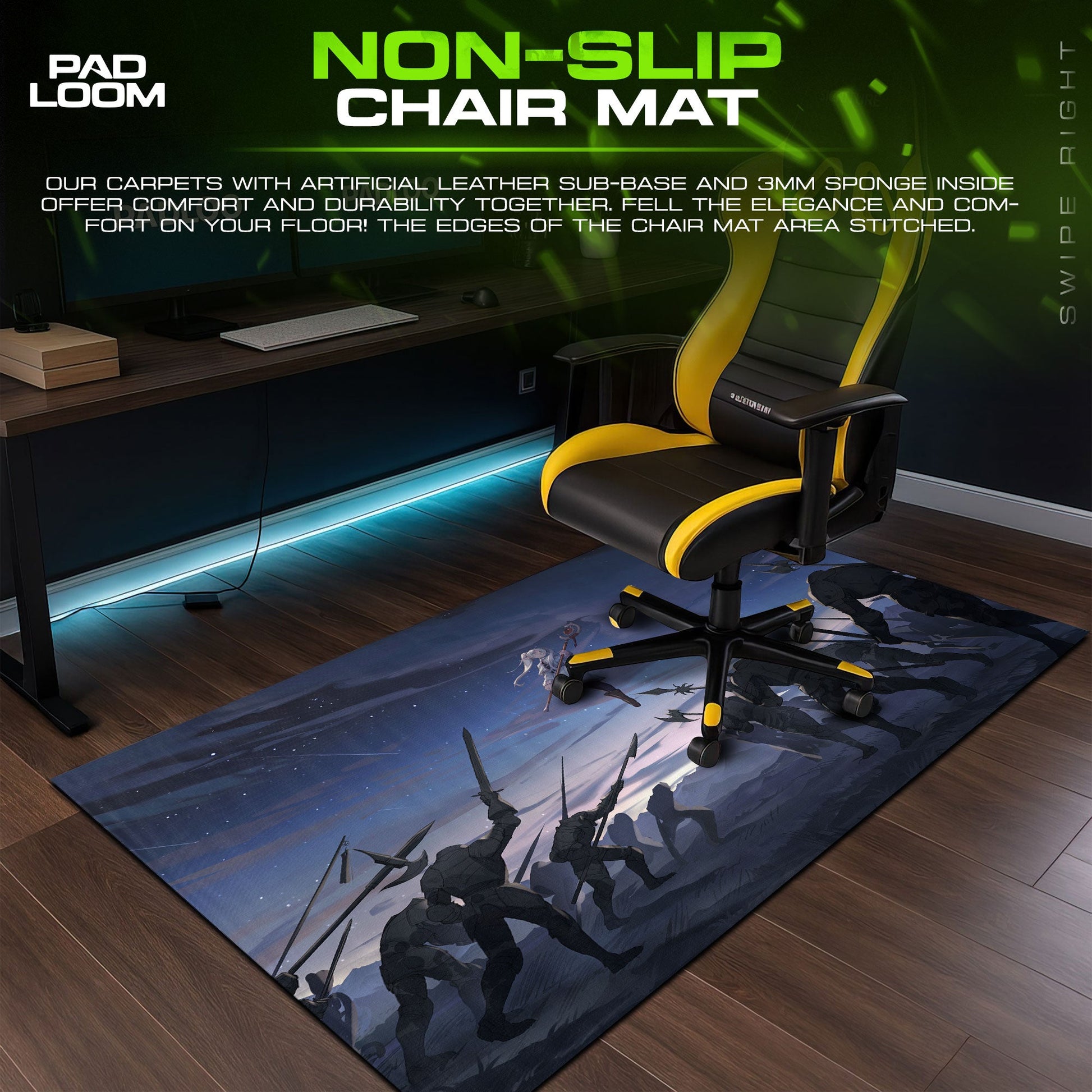 Frieren Night Battle Mouse Pad, Anime Gaming Desk Mat Padloom