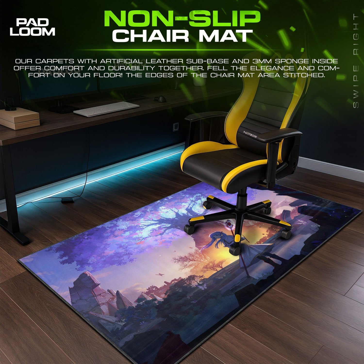 Frieren Twilight Tree Mouse Pad, Anime Gaming Desk Mat Padloom