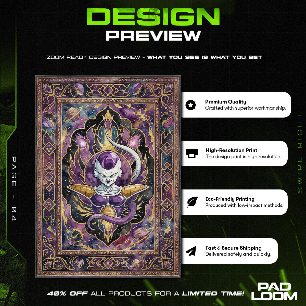 Chair character design printed on rug