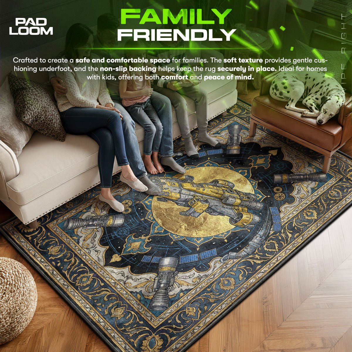 Frontier area rug showing full home decor artwork