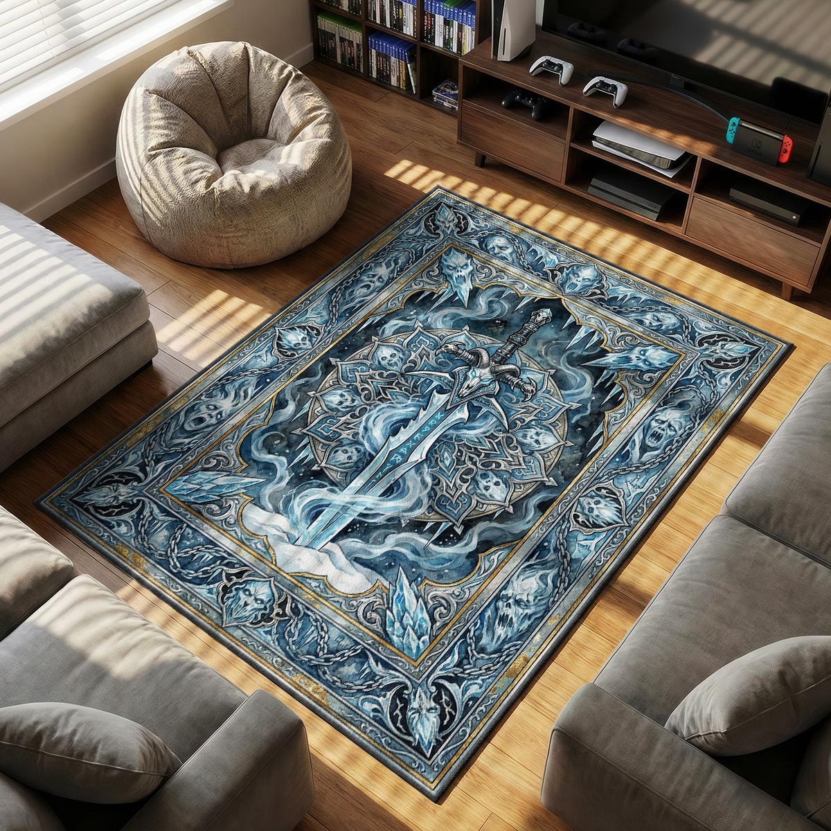 Frostmourne Frozen Rune Rug - WoW Chair Mat