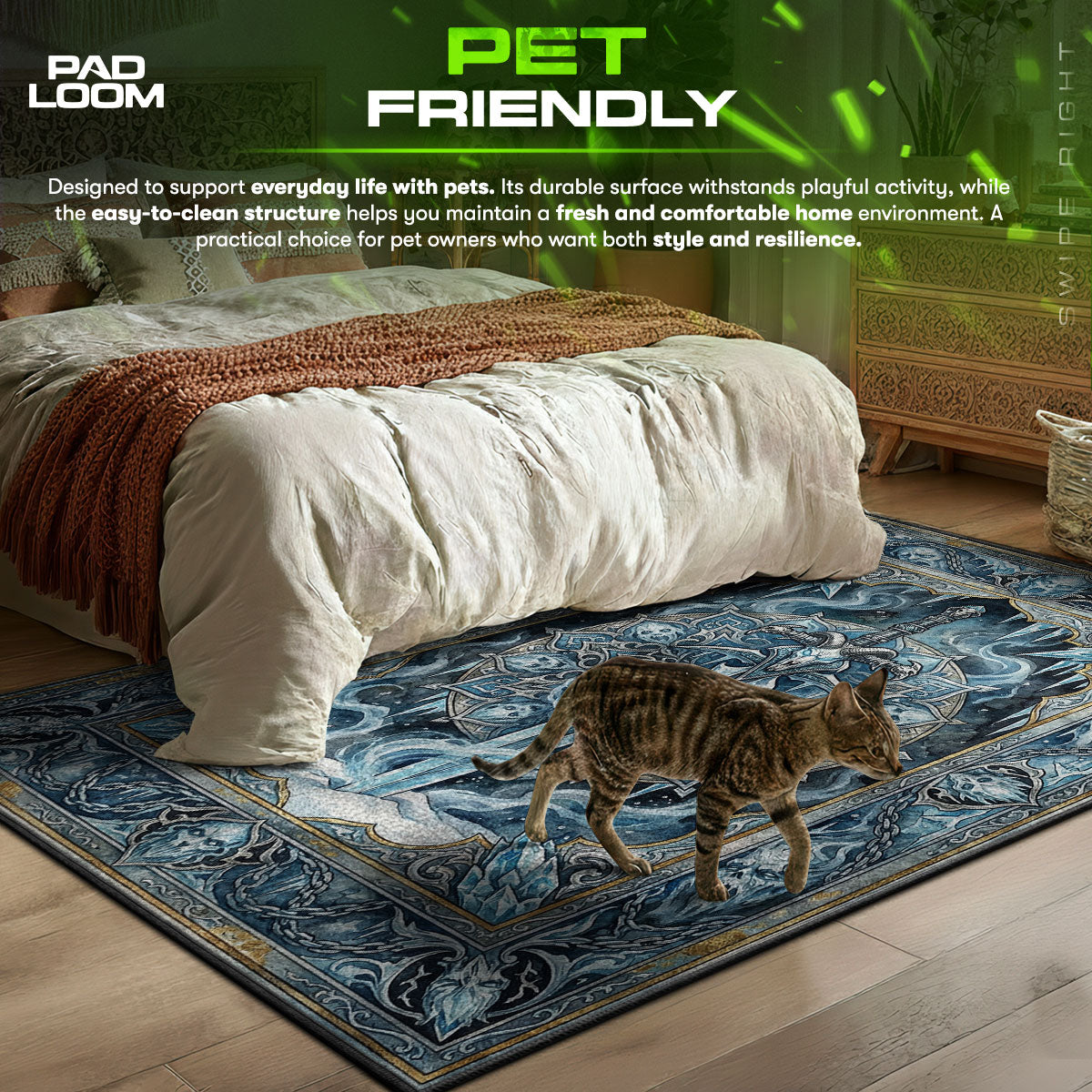 Frostmourne Frozen Rune Rug - WoW Chair Mat