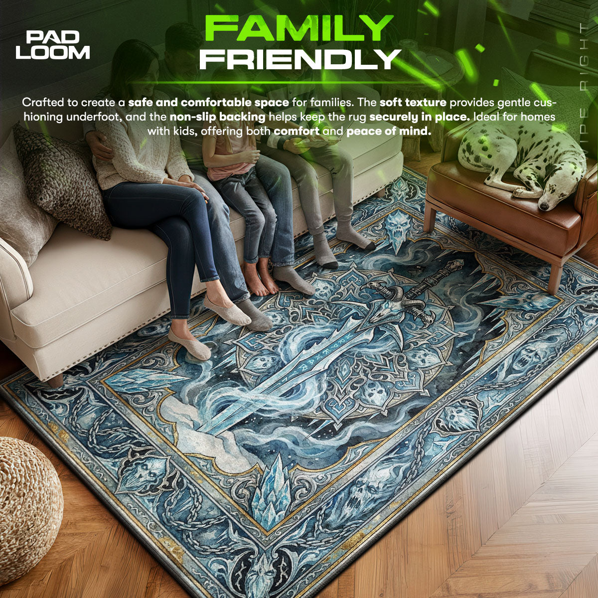 Frostmourne Frozen Rune Rug - WoW Chair Mat