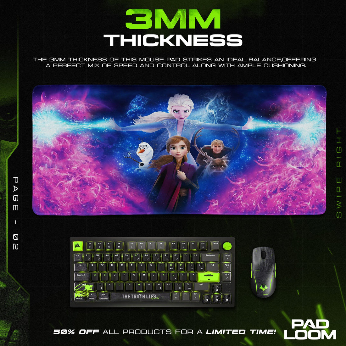 Frozen Adventure Mouse Pad - Enchanted Ice Desk Mat Padloom