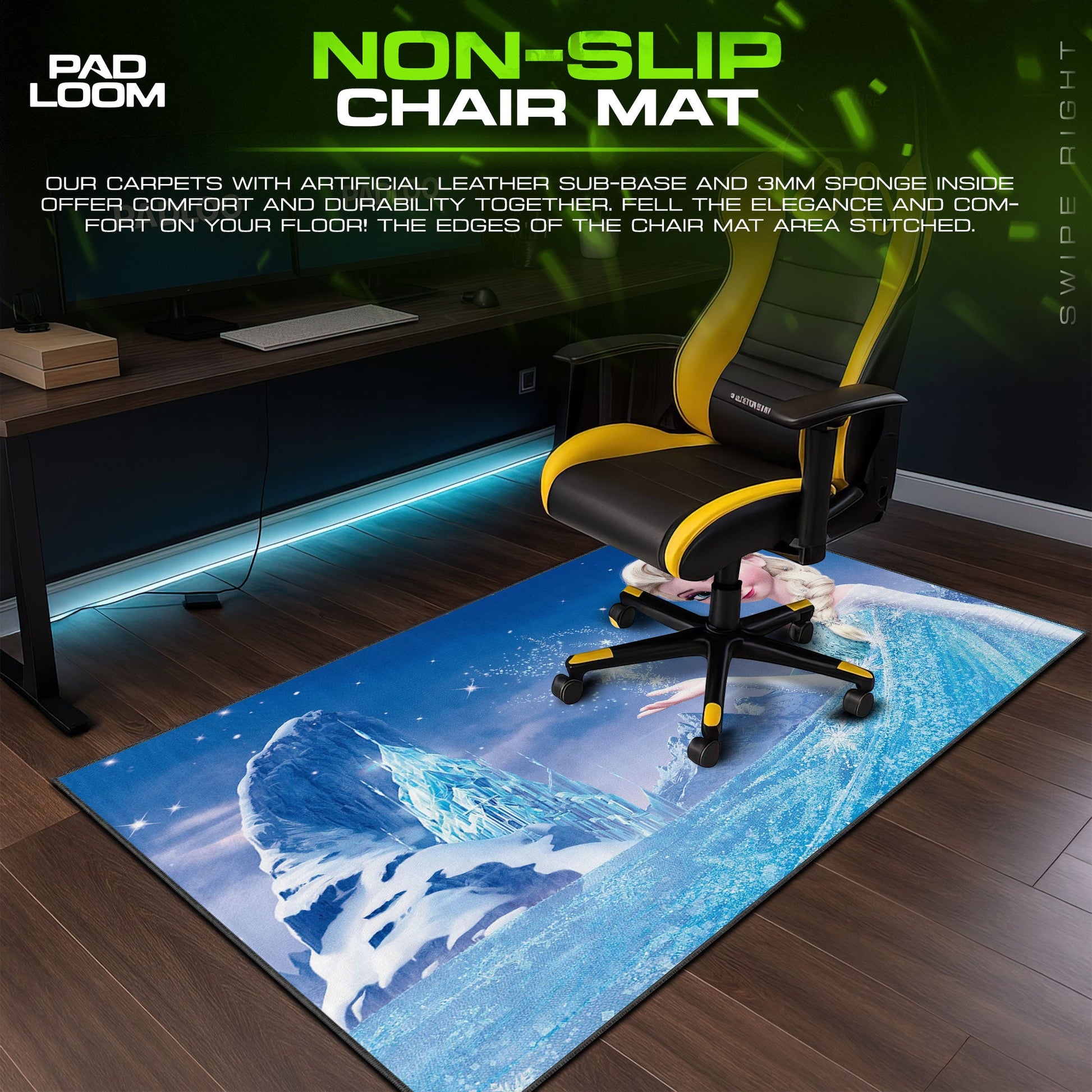 Frozen Ice Queen Mouse Pad - Frosted Fantasy Desk Mat Padloom