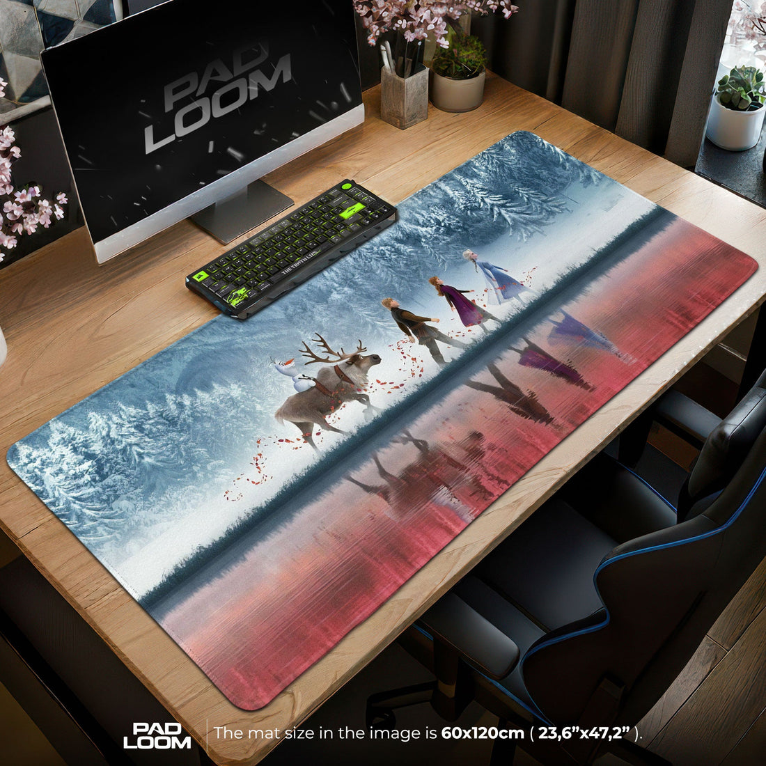 Frozen Reflection Mouse Pad - Winter Journey Desk Mat Padloom