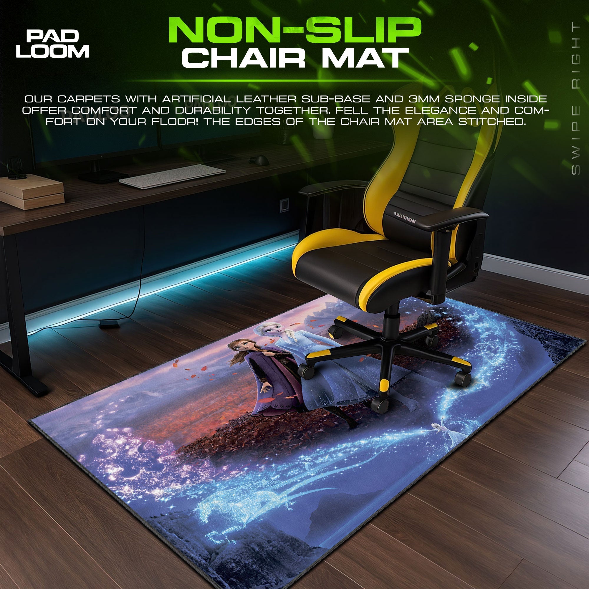 Frozen Sisters Mouse Pad - Elemental Magic Desk Mat Padloom