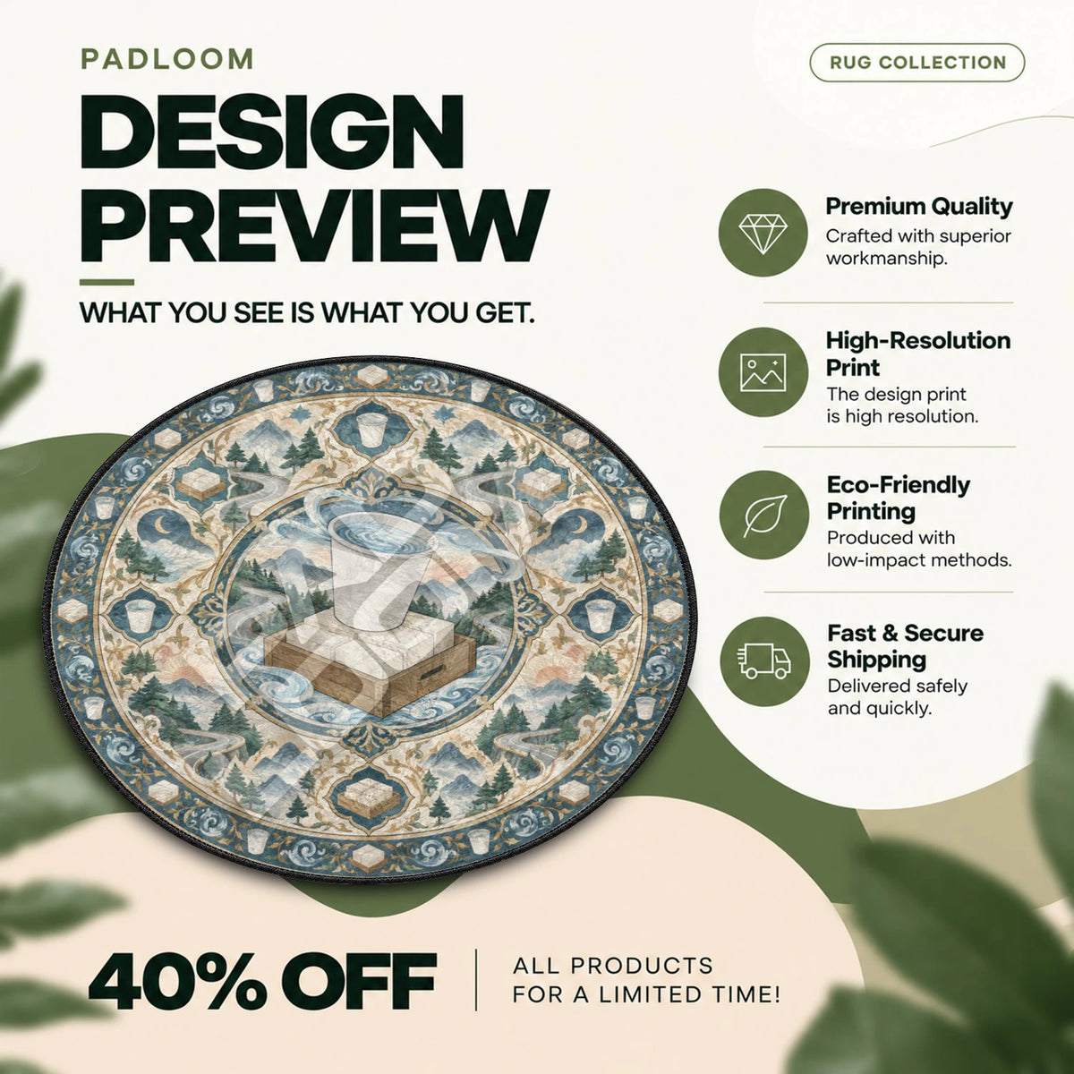 Fujiwara Tofu Medallion Initial D round rug full design preview