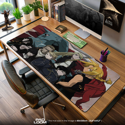 Fullmetal Alchemist Brotherhood Cast Mouse Pad, Anime Desk Mat