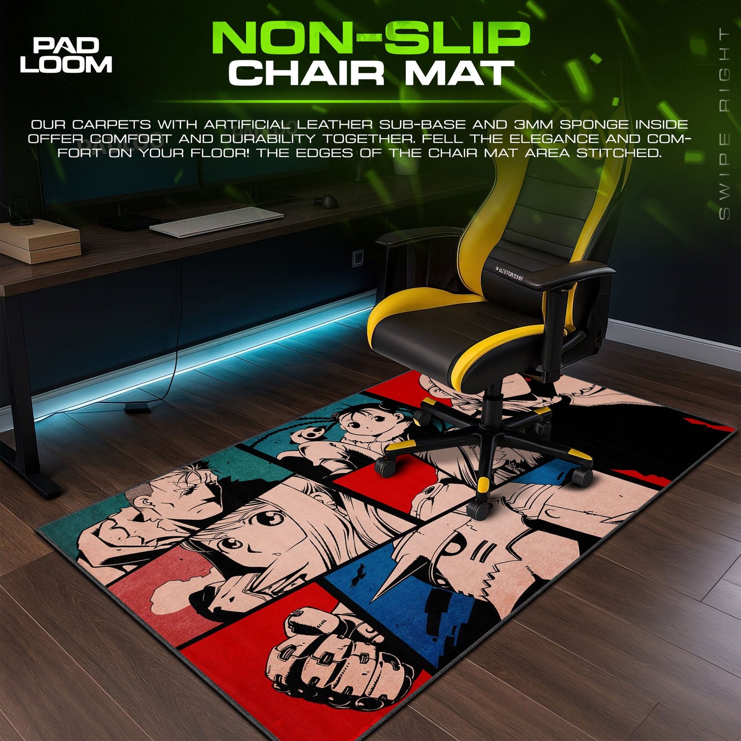 Fullmetal Alchemist Character Panels Mouse Pad, Anime Desk Mat Padloom