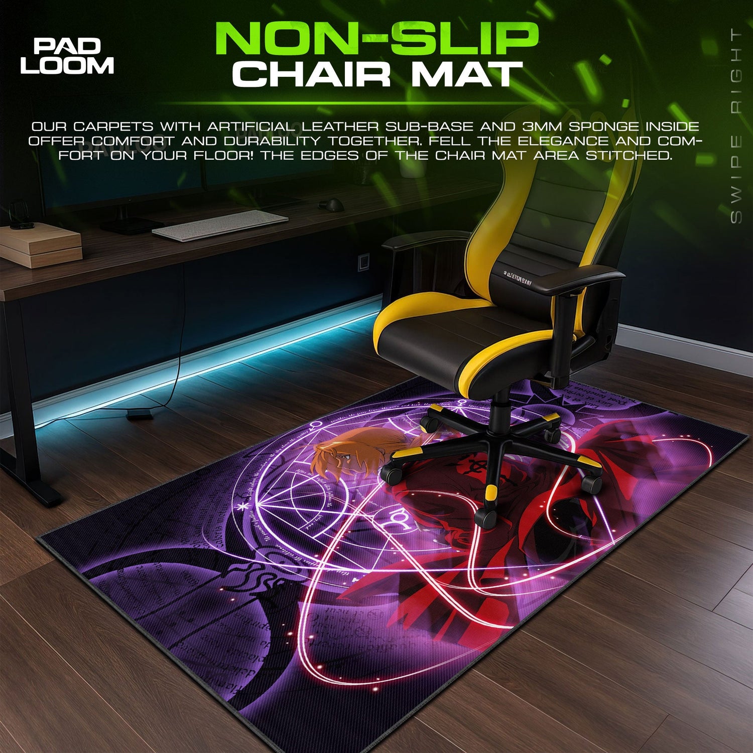 Fullmetal Alchemist Edward Alchemy Mouse Pad, Anime Desk Mat Padloom