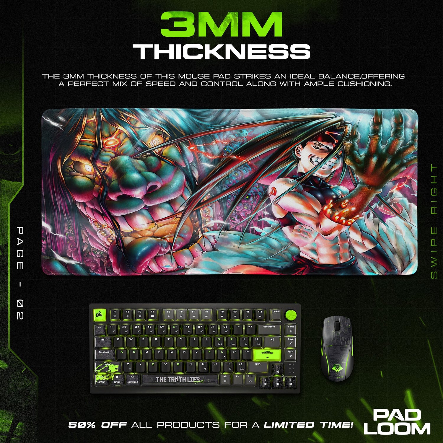 Fullmetal Alchemist Envy Form Mouse Pad, Anime Desk Mat Padloom