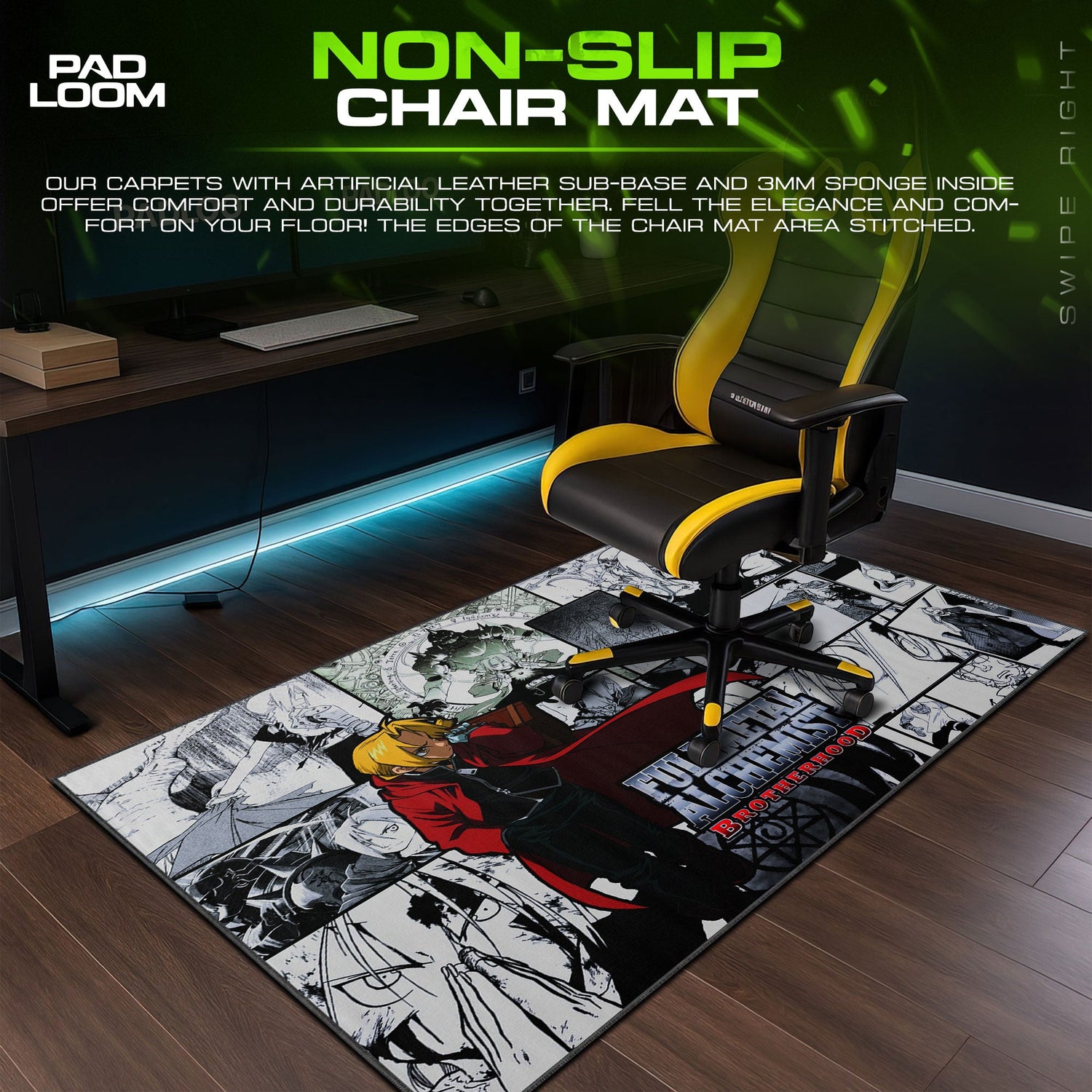 Fullmetal Alchemist Manga Panels Mouse Pad, Anime Desk Mat Padloom