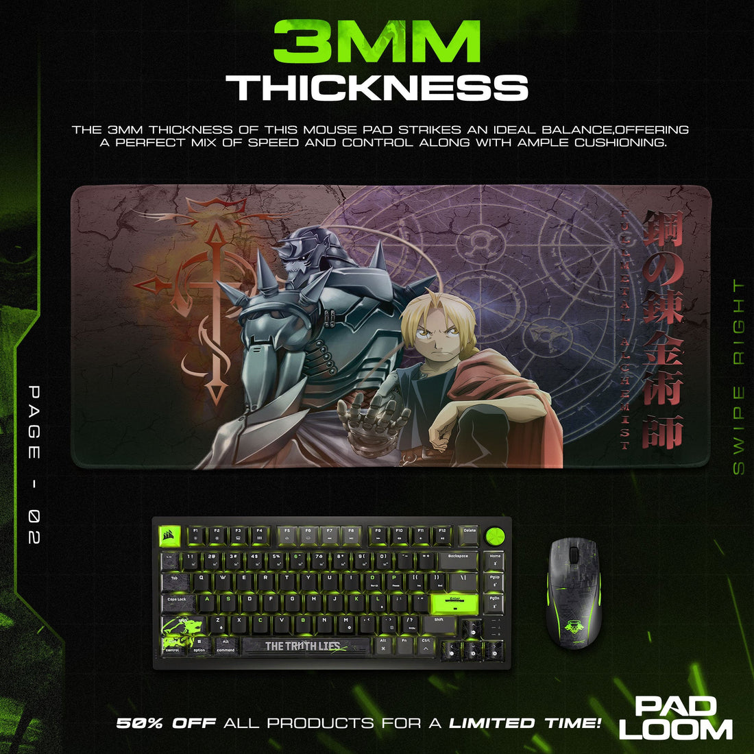 Fullmetal Alchemist Mouse Pad - Alchemy Circle Anime Desk Mat Padloom