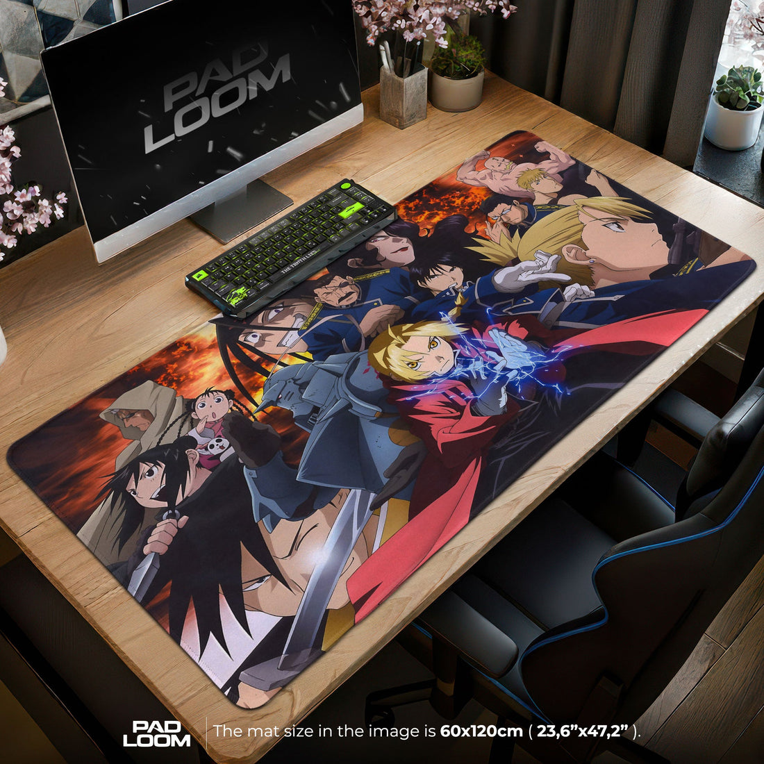 Fullmetal Alchemist Mouse Pad - Brotherhood Battle Anime Desk Mat Padloom