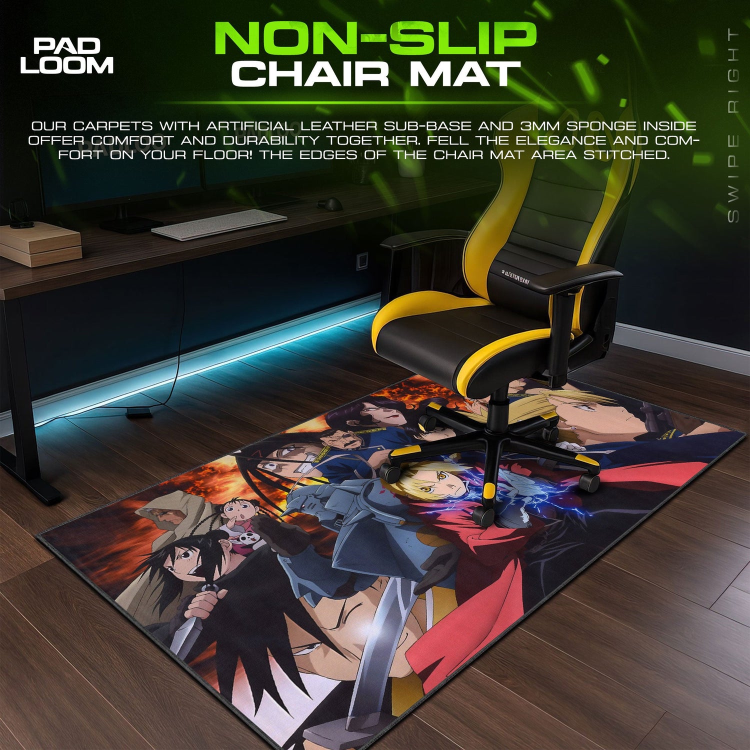Fullmetal Alchemist Mouse Pad - Brotherhood Battle Anime Desk Mat Padloom
