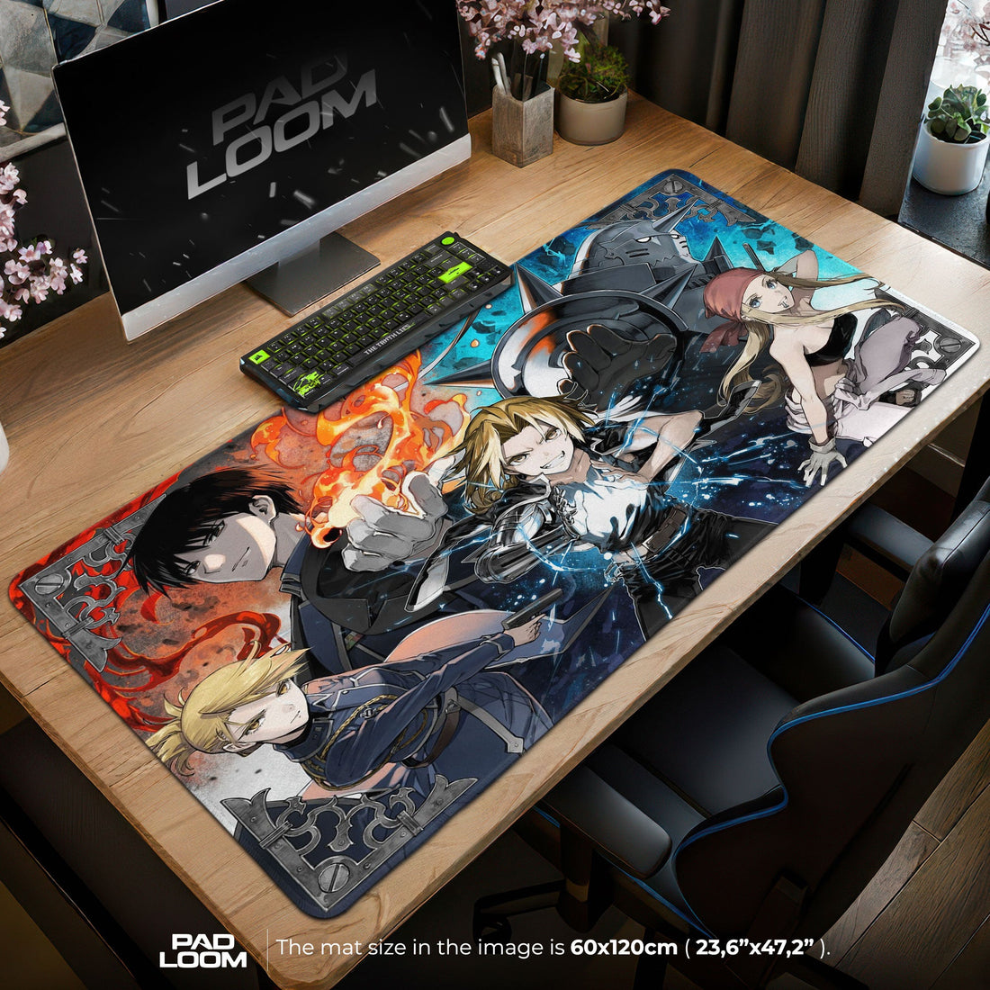 Fullmetal Alchemist Mouse Pad - Flame and Steel Anime Desk Mat Padloom