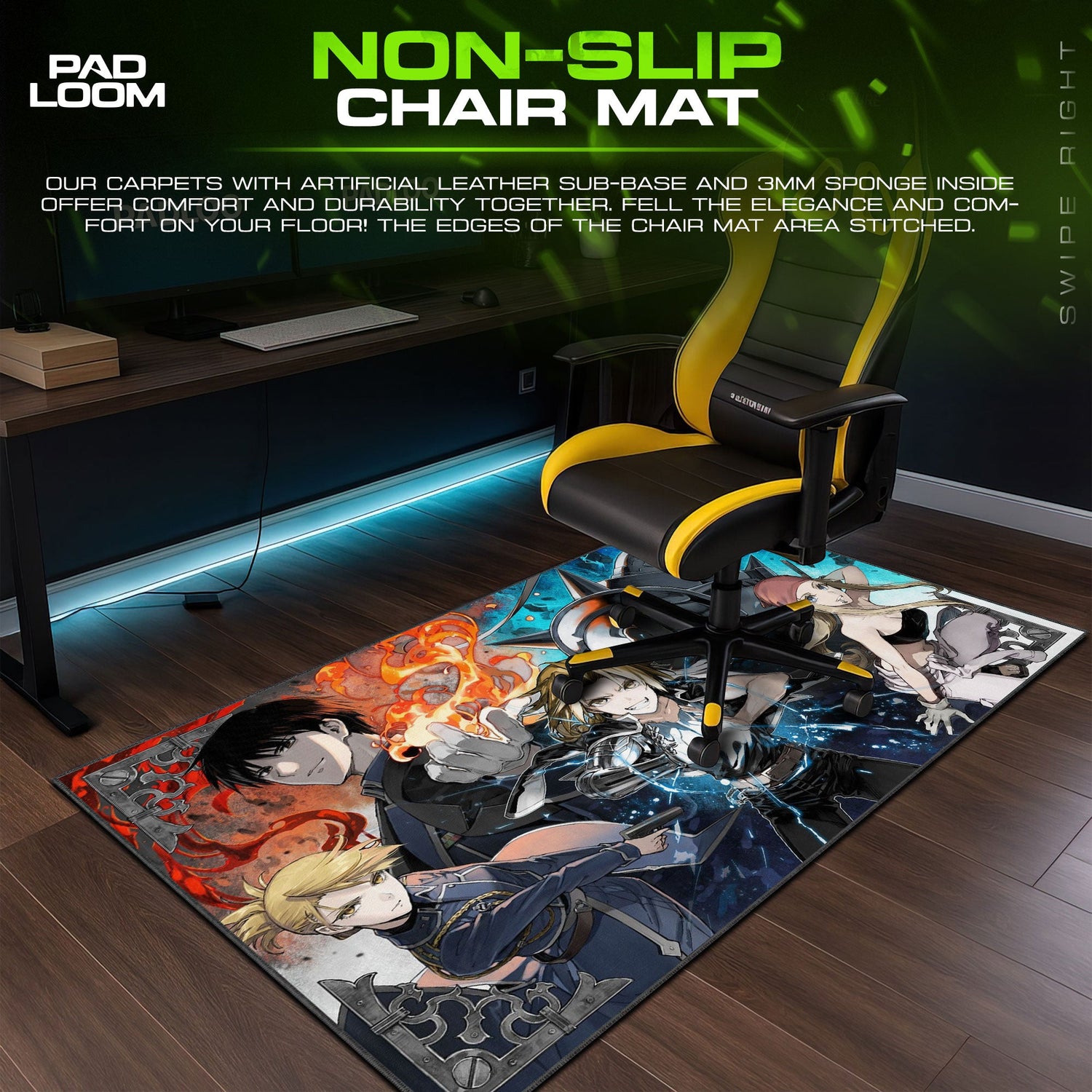 Fullmetal Alchemist Mouse Pad - Flame and Steel Anime Desk Mat Padloom