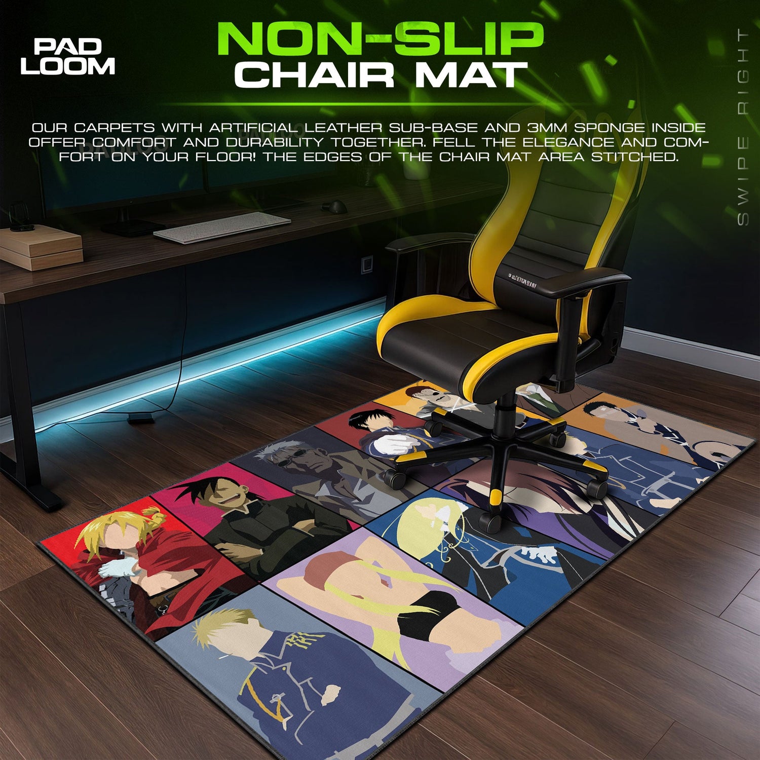 Fullmetal Alchemist Mouse Pad - Lightning Alchemy Anime Desk Mat Padloom