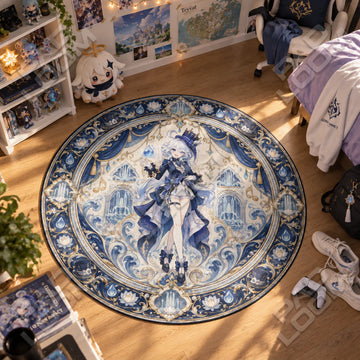 Furina Fountain Round Rug - Genshin Impact Chair Mat