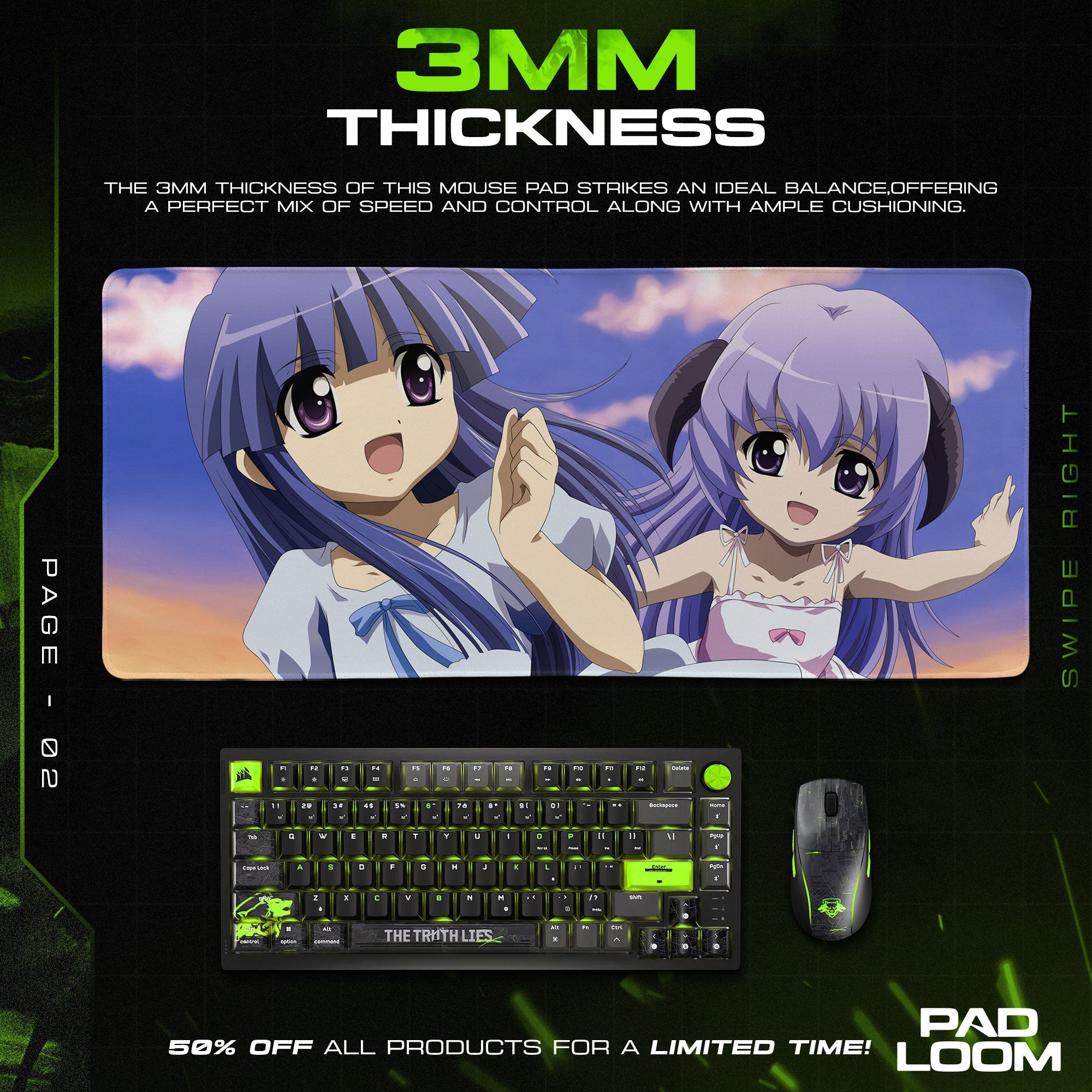 MateS With U プレイマット Furude Rika Mouse Pad - Serene Summer Anime Desk Mat – Padloom