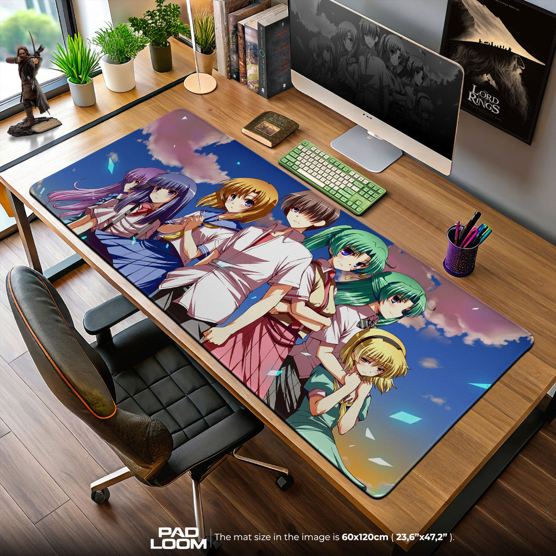 Furude Rika Mouse Pad - Sunset Bonds Anime Desk Mat Padloom