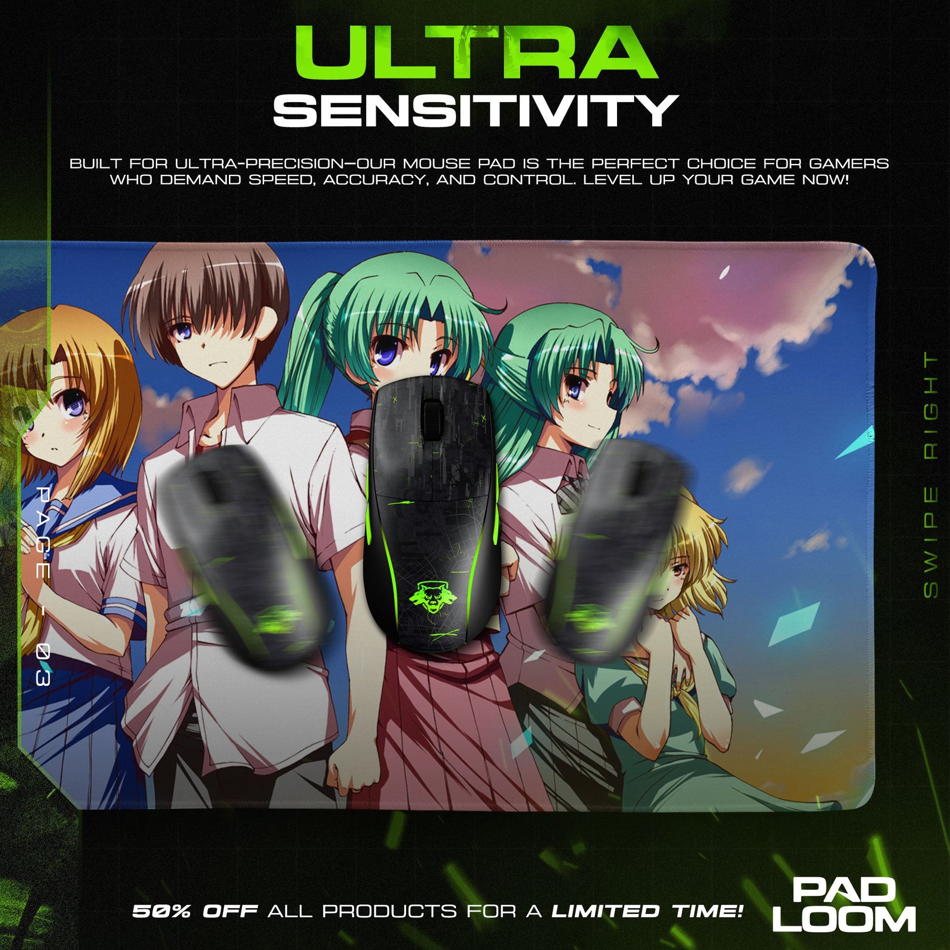Furude Rika Mouse Pad - Sunset Bonds Anime Desk Mat Padloom
