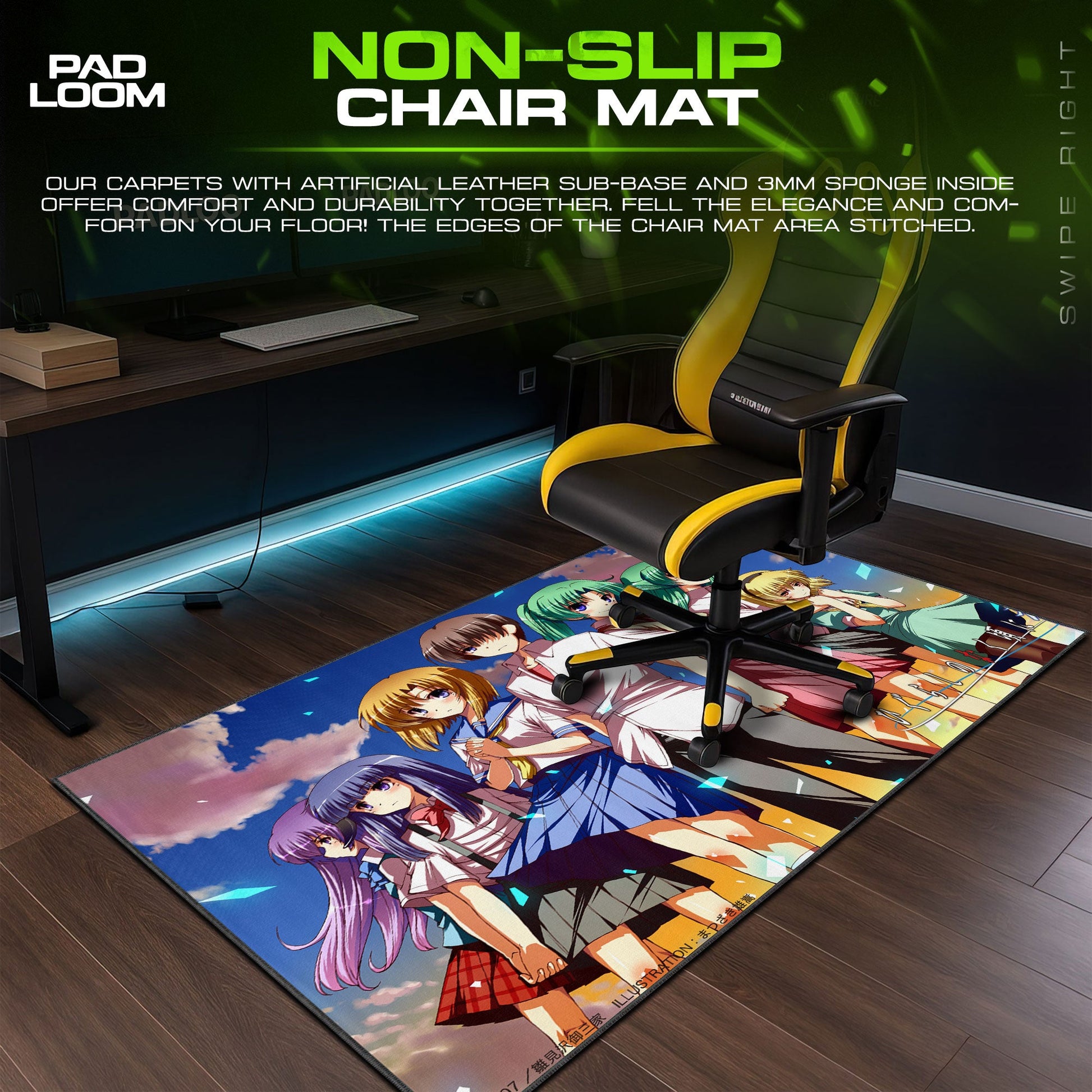 Furude Rika Mouse Pad - Sunset Bonds Anime Desk Mat Padloom
