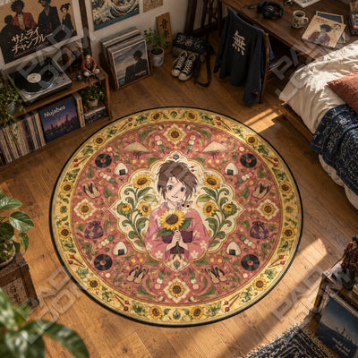Fuu Sunflower Round Rug - Samurai Champloo Chair Mat