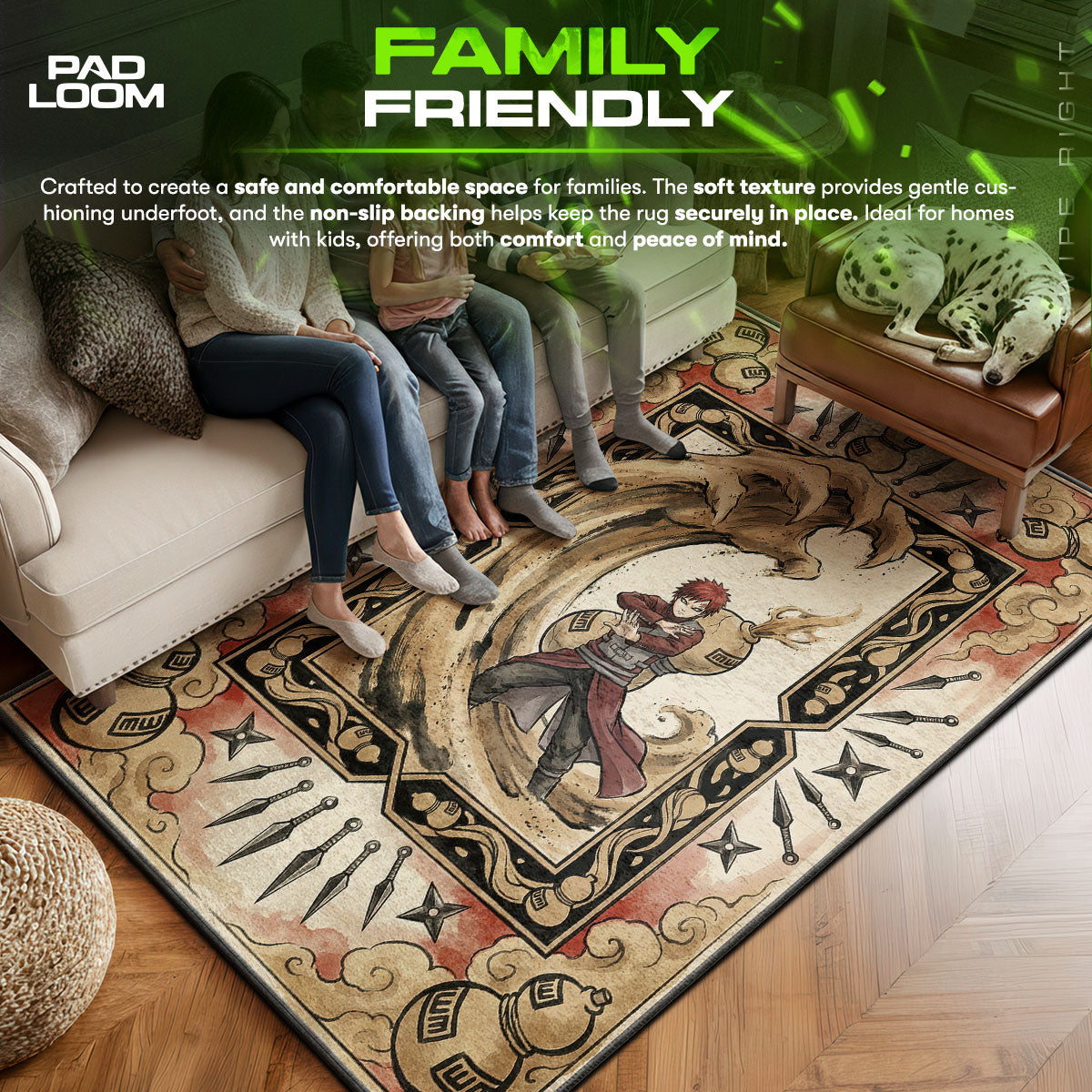 Gaara Desert Sand Art Rug - Naruto Shippuden Chair Mat