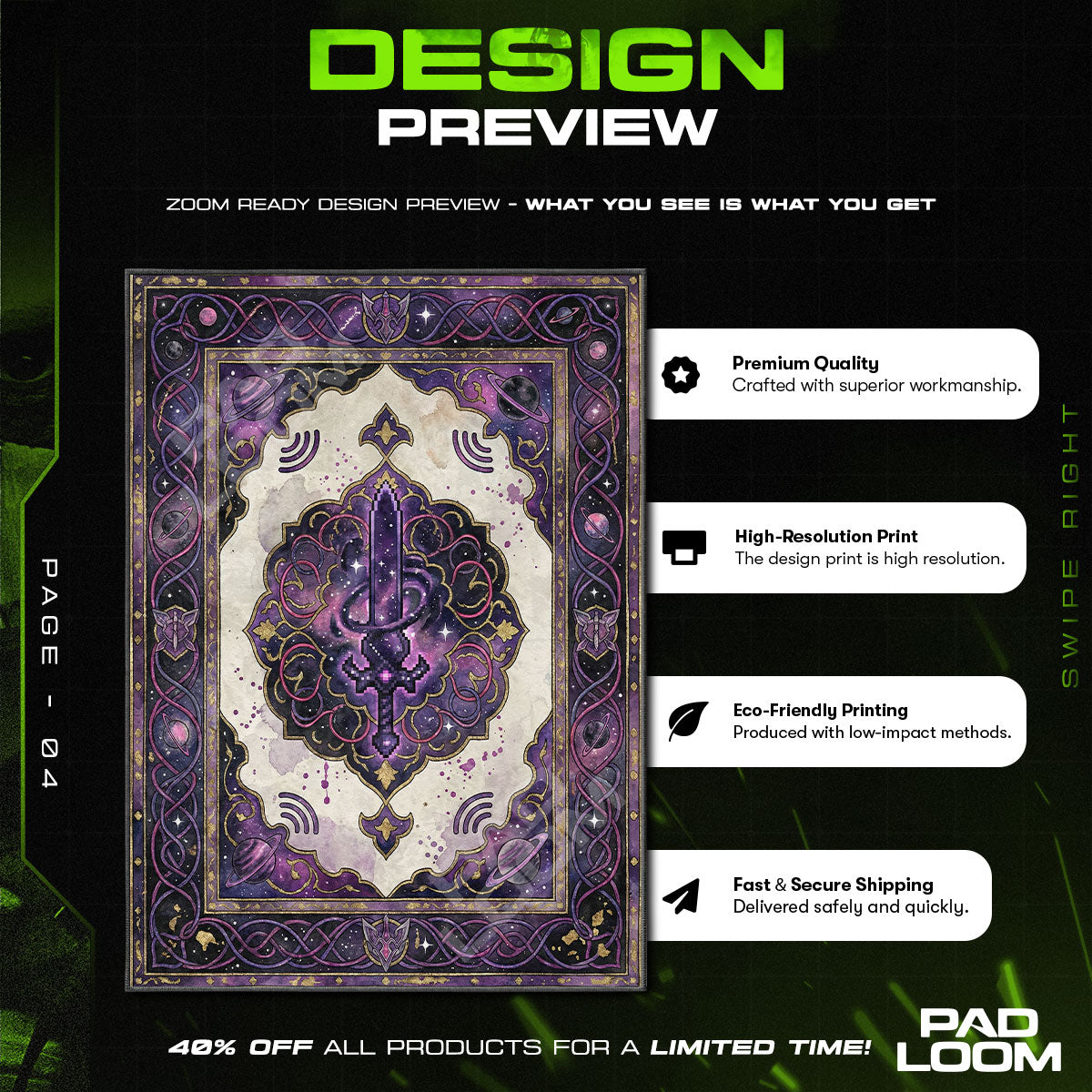 Chair character design printed on rug