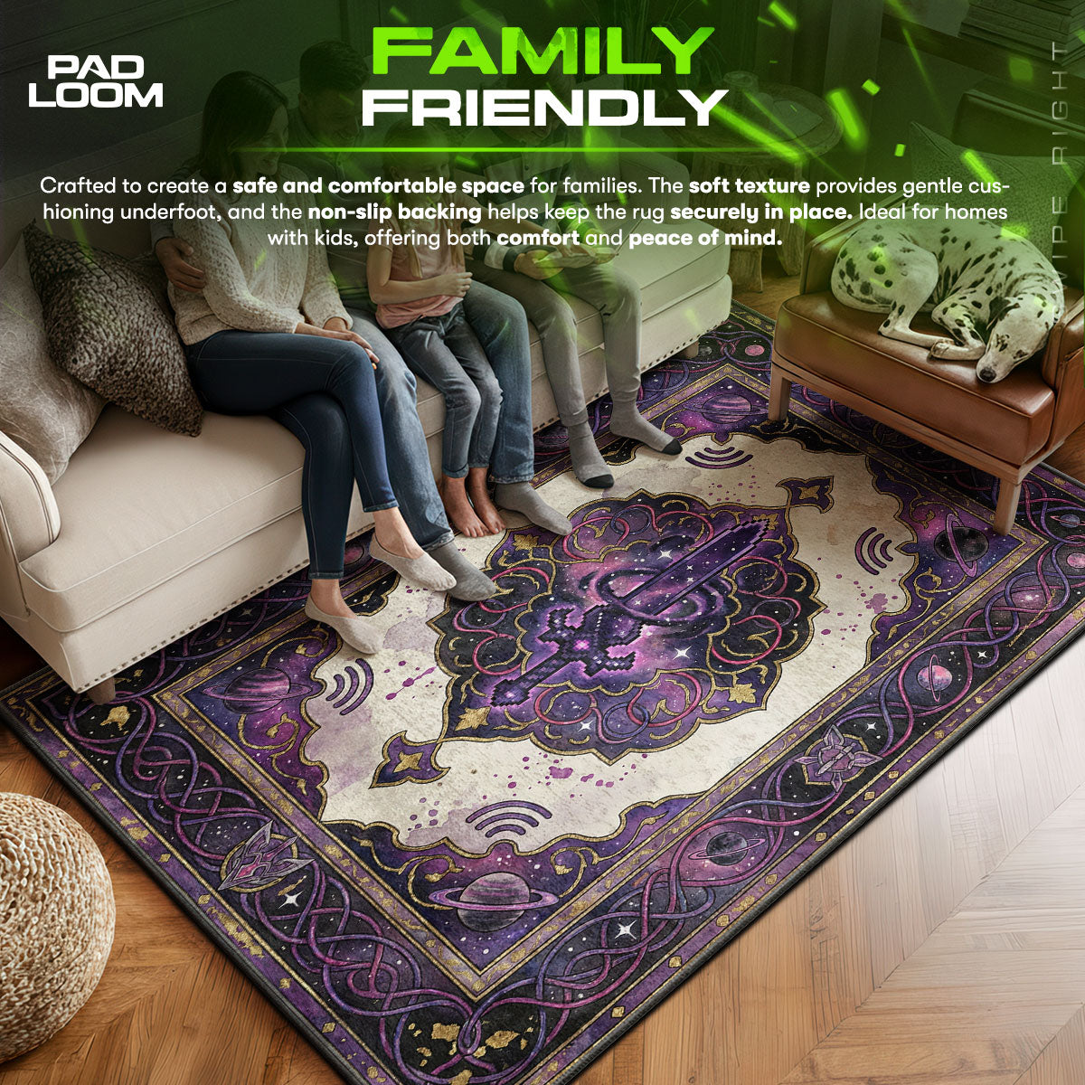 Sword area rug showing full Galaxy artwork