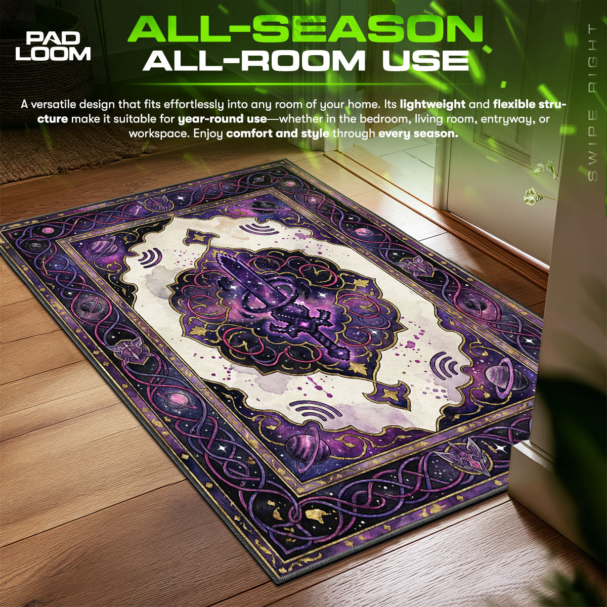 Sword Cosmic Stardew Valley Chair fan rug — premium quality print