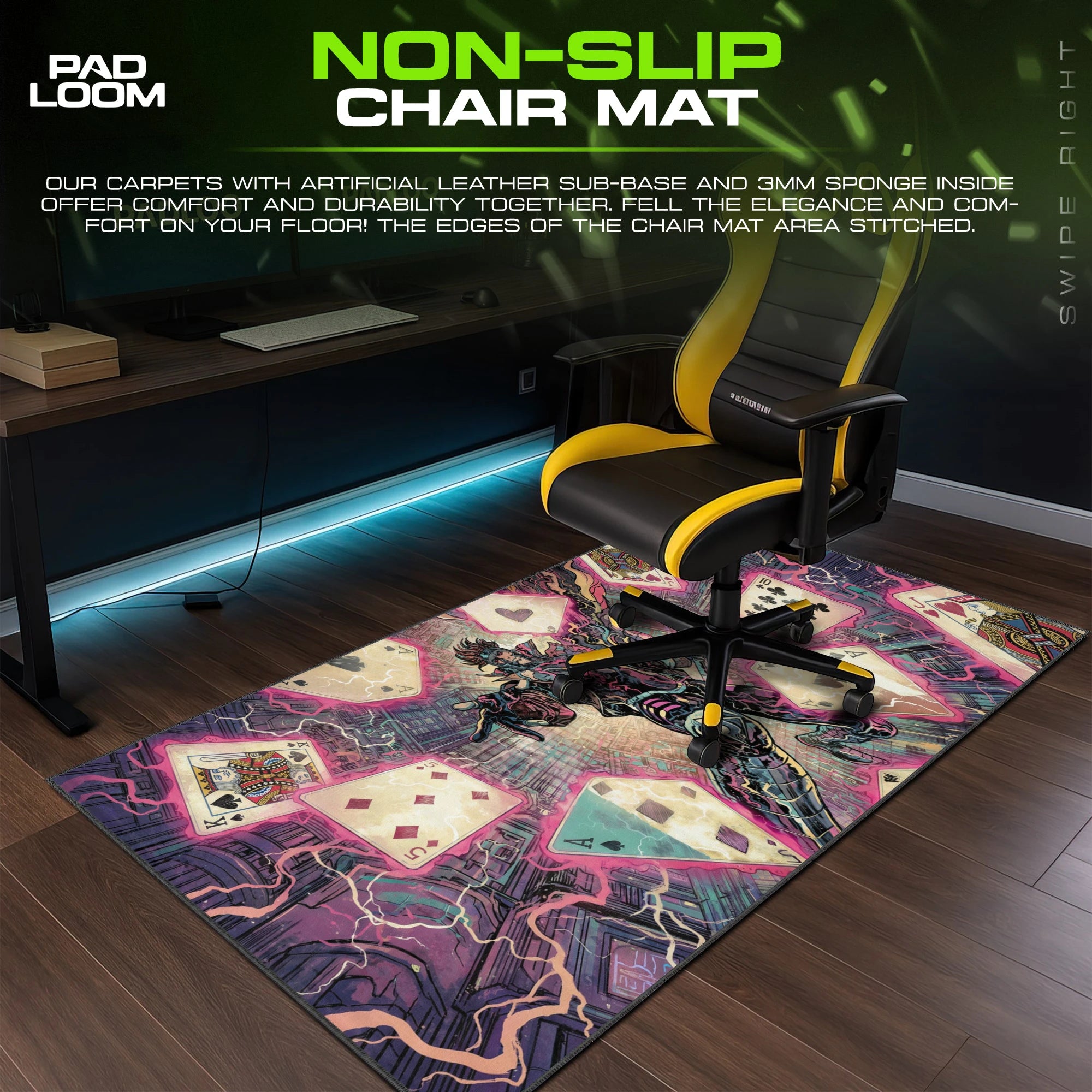 Gambit Neon Ace Mouse Pad - X-Men Desk Mat
