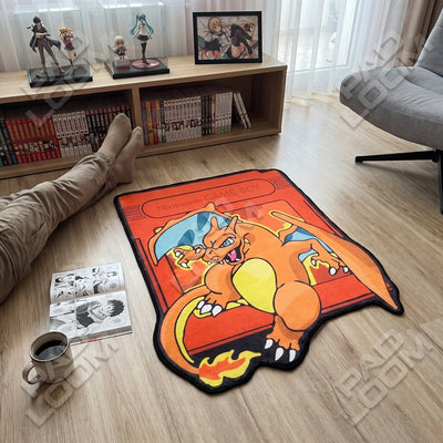 Game Boy Charizard Rug - Shaped Anime Area Rug