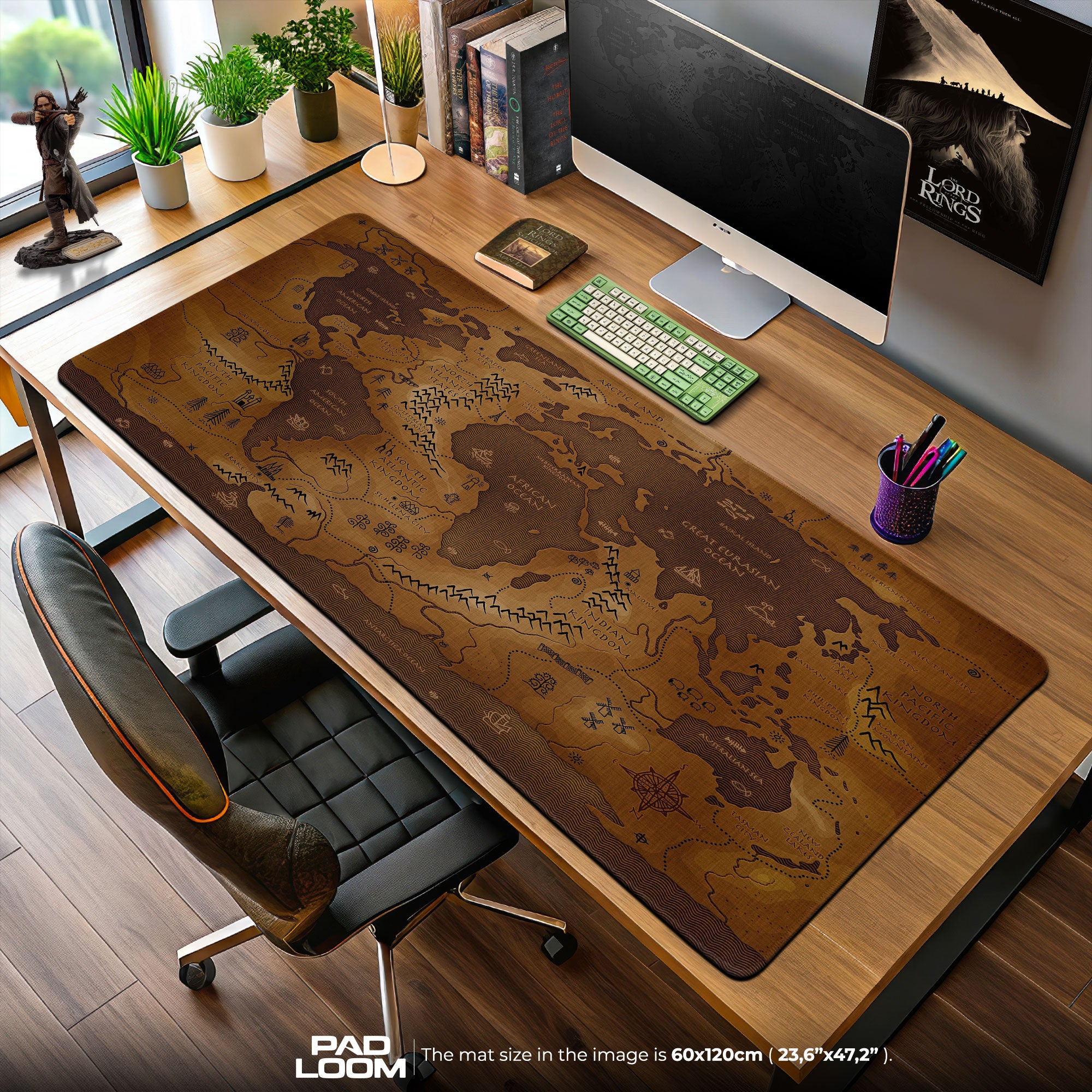 Game of Thrones Vintage Map Mouse Pad, Fantasy Gamer Desk Mat