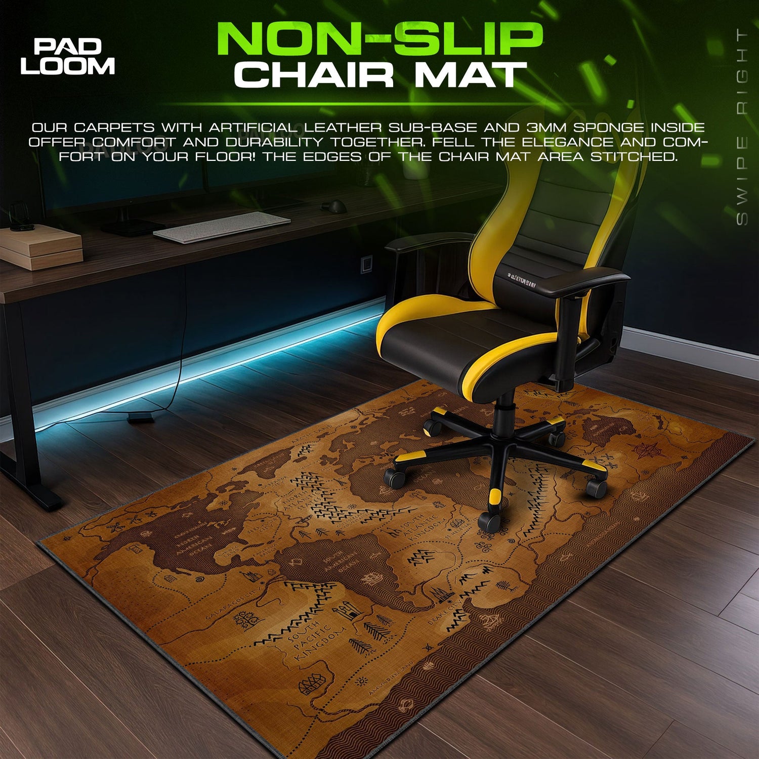 Game of Thrones Vintage Map Mouse Pad, Fantasy Gamer Desk Mat Padloom