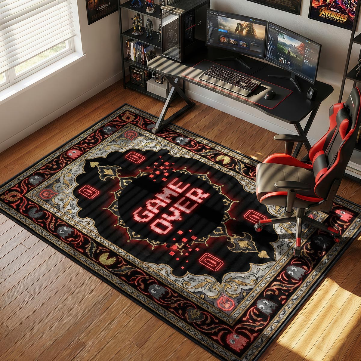 Game Over Glitch Rug - Pac-Man Chair Mat