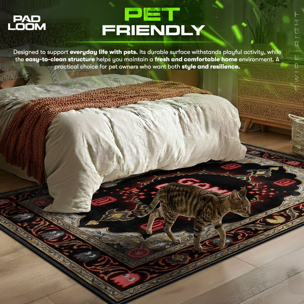 Game Over Glitch Rug - Pac-Man Chair Mat