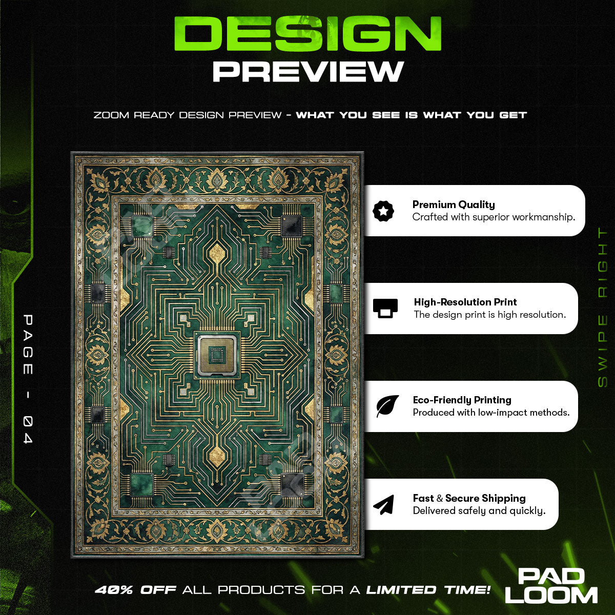 Game Over Dark Area rug — main product view