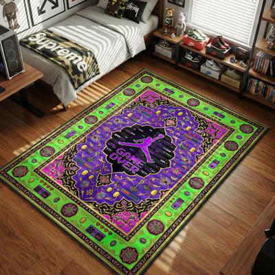 Game Over Neon Jump Rug - Streetwear Floor Mat