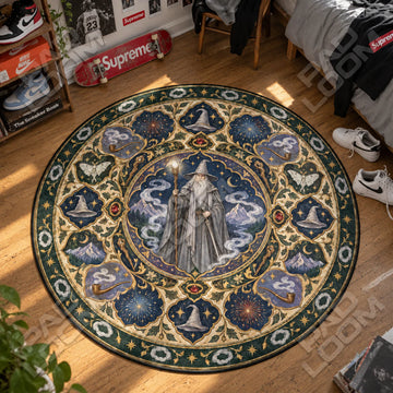 Gandalf Fireworks Round Rug - Lord of the Rings Chair Mat
