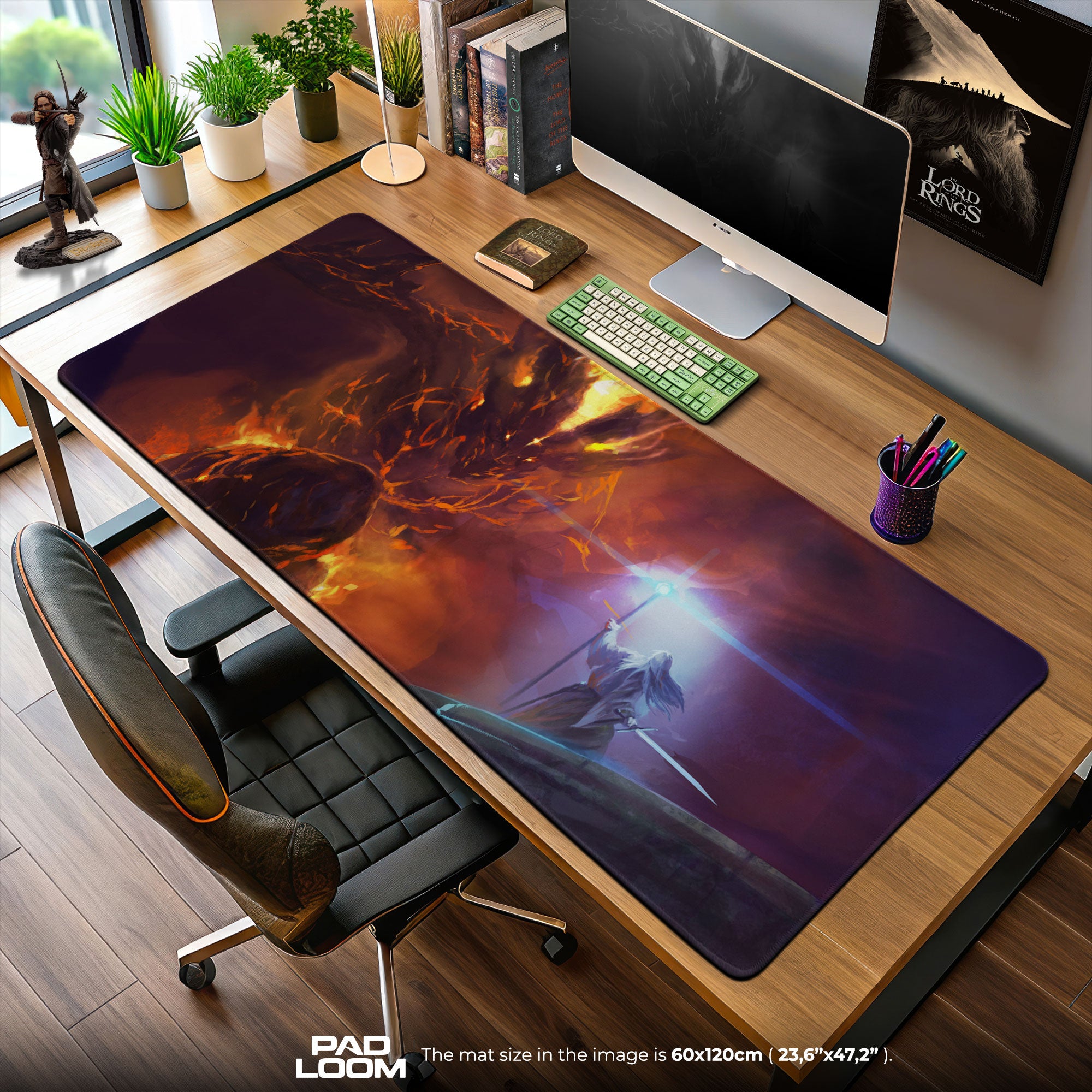 Gandalf vs Balrog Mouse Pad, LOTR Fantasy Desk Mat