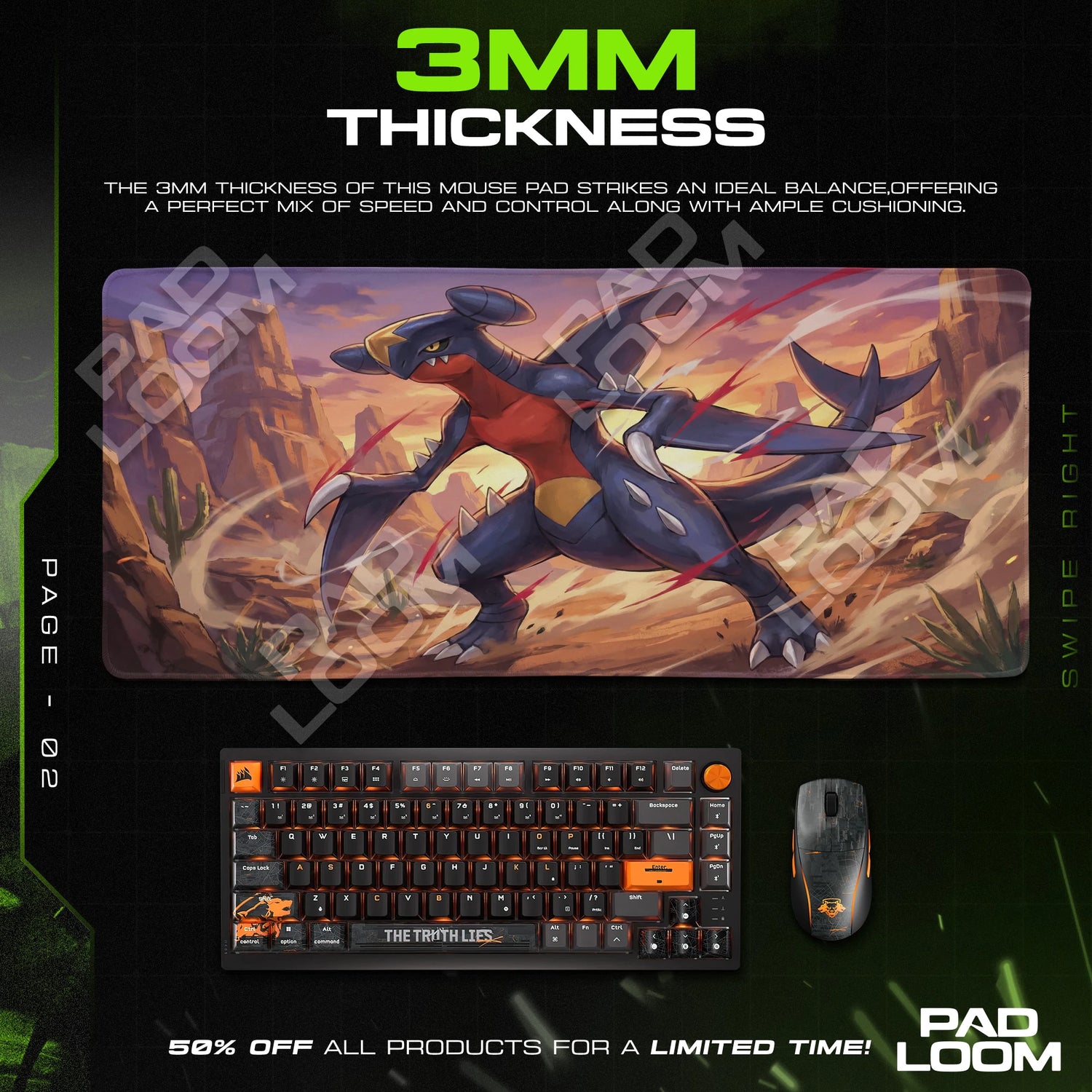 Garchomp Desert Sandstorm Mouse Pad - Pokémon Mat