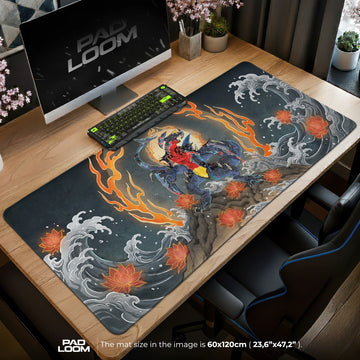 Garchomp Ukiyo Wave Mouse Pad - Pokemon Desk Mat