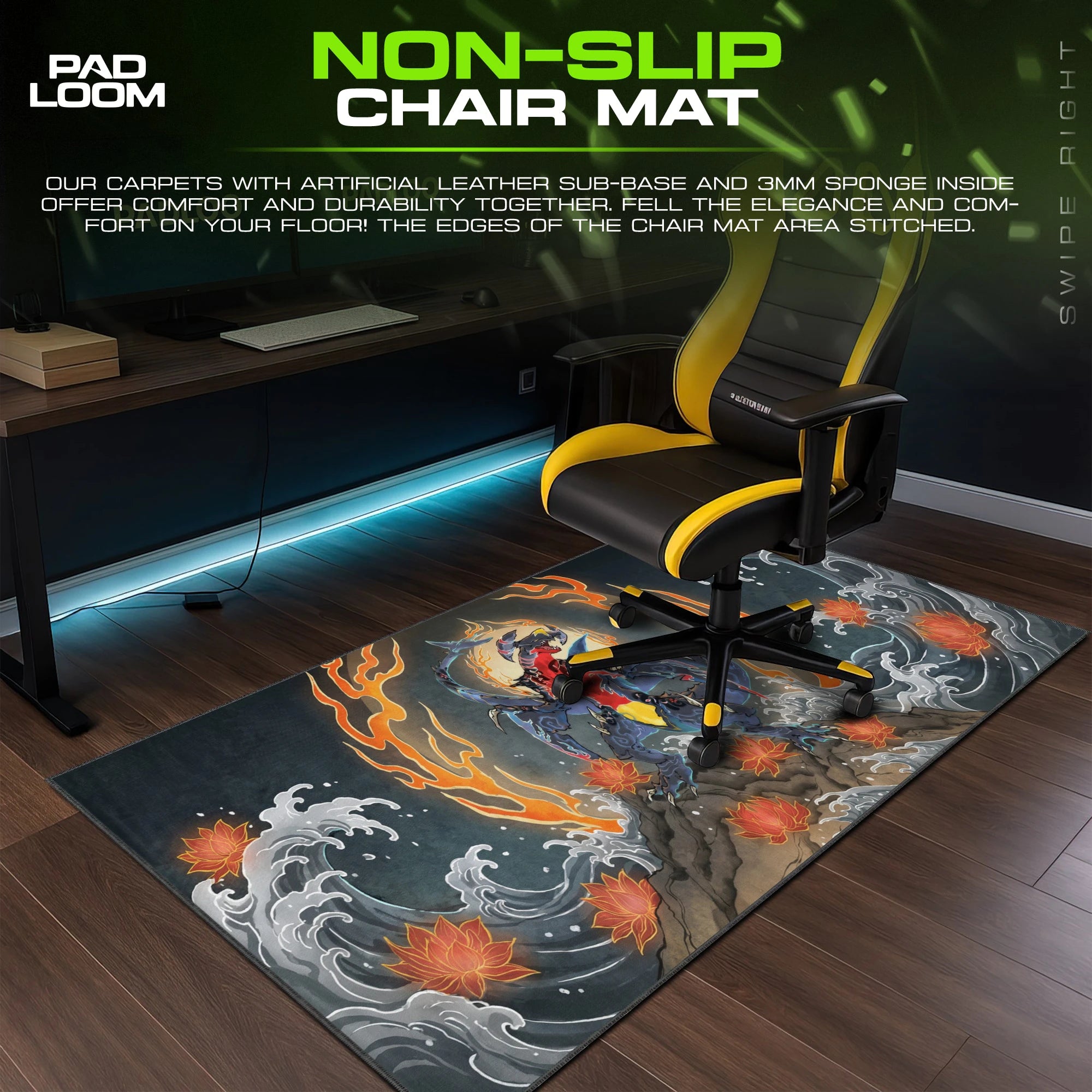 Garchomp Ukiyo Wave Mouse Pad - Pokemon Desk Mat