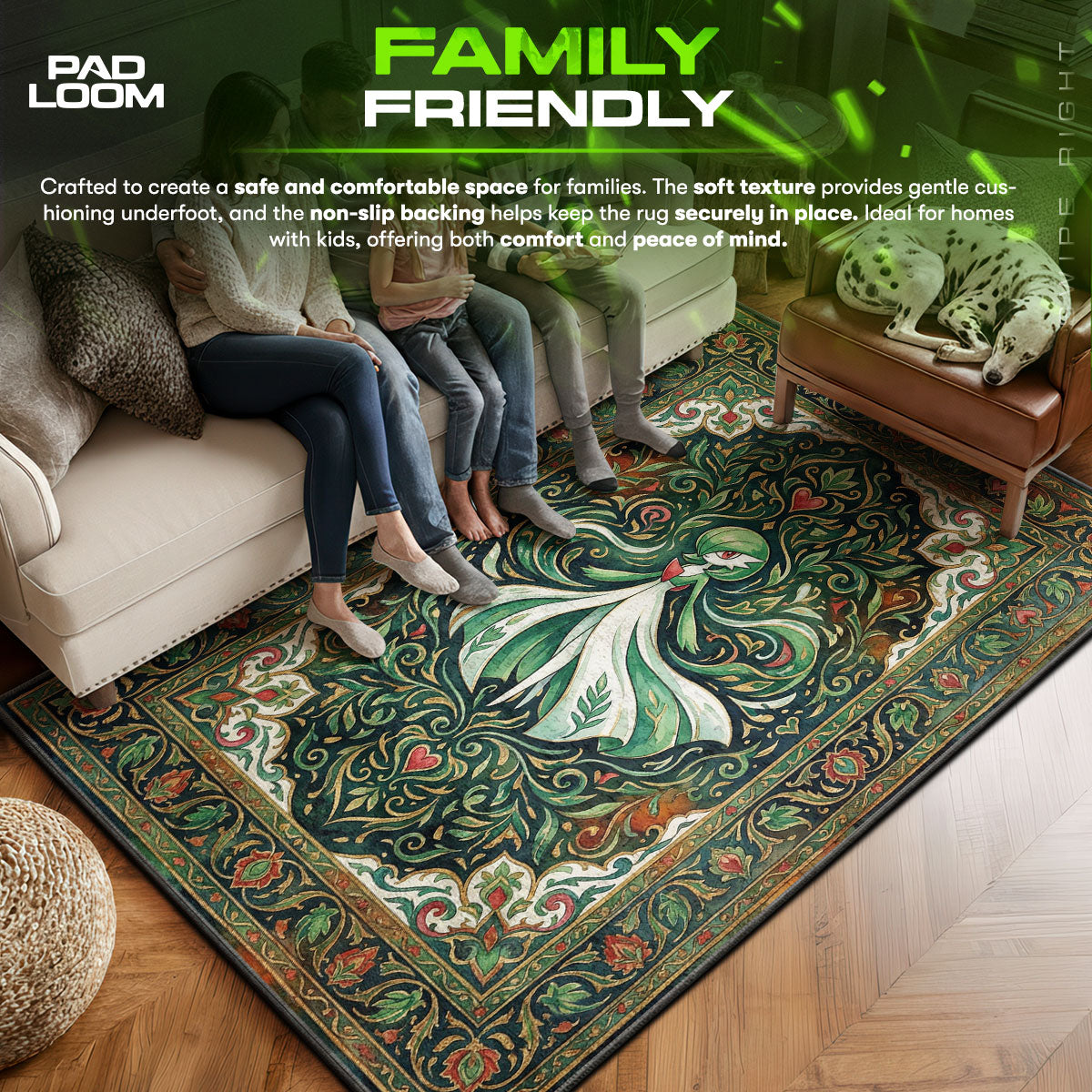 Gardevoir area rug showing full Pokemon artwork