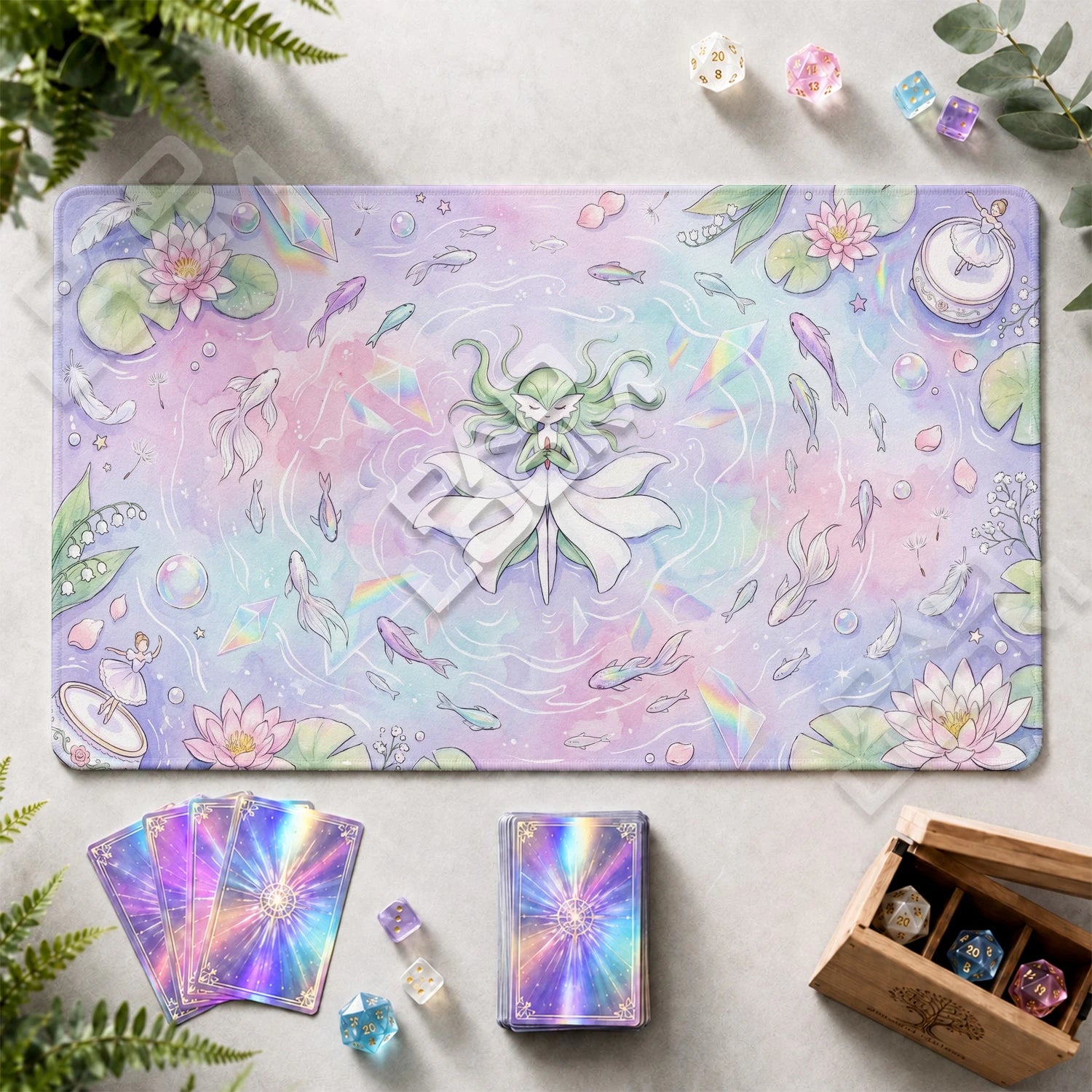 Gardevoir Pond Playmat - Pokemon TCG Mat - view 2